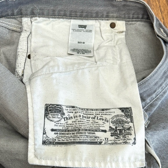 Men’s Gray 501 Button Fly Levi’s Jeans extended size - Picture 10 of 15